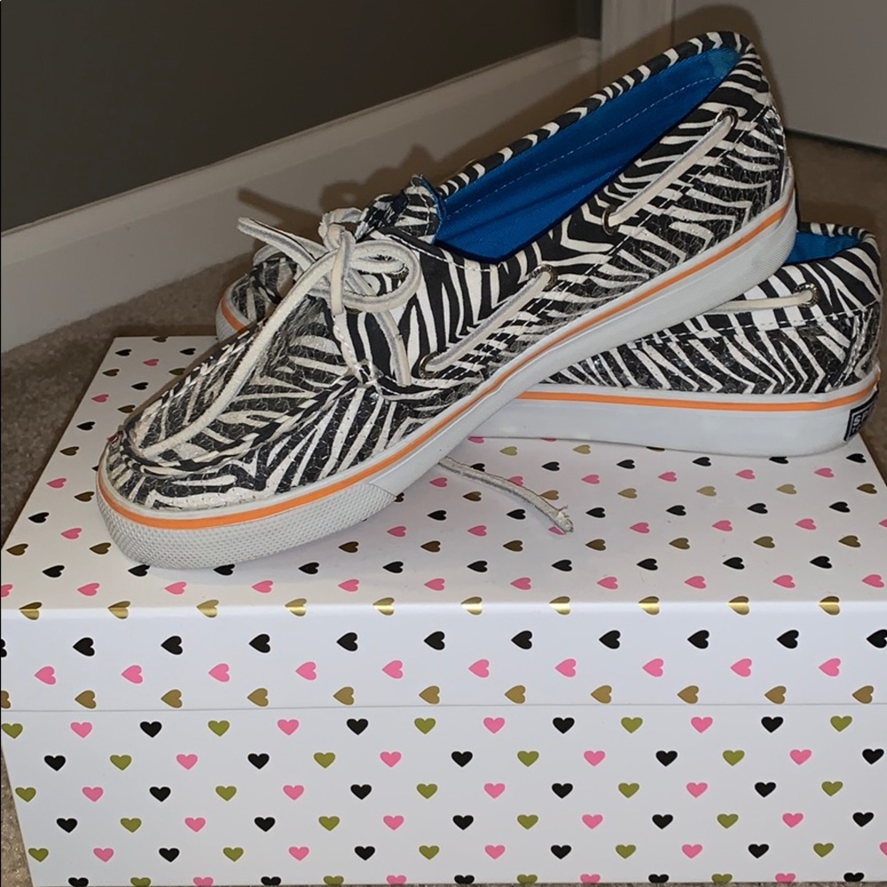 Sperry Top Sider Zebra print shoes